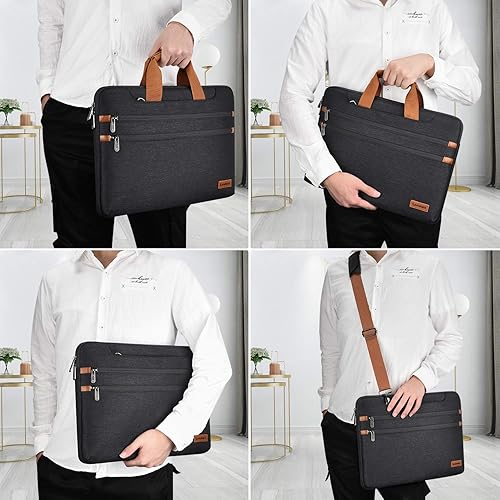 Miniatura 7 de LONMEN Bolsa de hombro para laptop de 17.3 pulgadas, funda de transporte para Lenovo IdeaPad 330 de 17.3 pulgadas, Dell Inspiron 17 5000, HP