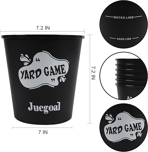 Vista 2 de Juegoal Outdoor Giant Yard Pong Game Set Outdoor Toss Game Throwing Game for Beach, Camping, Lawn and Backyard Negro