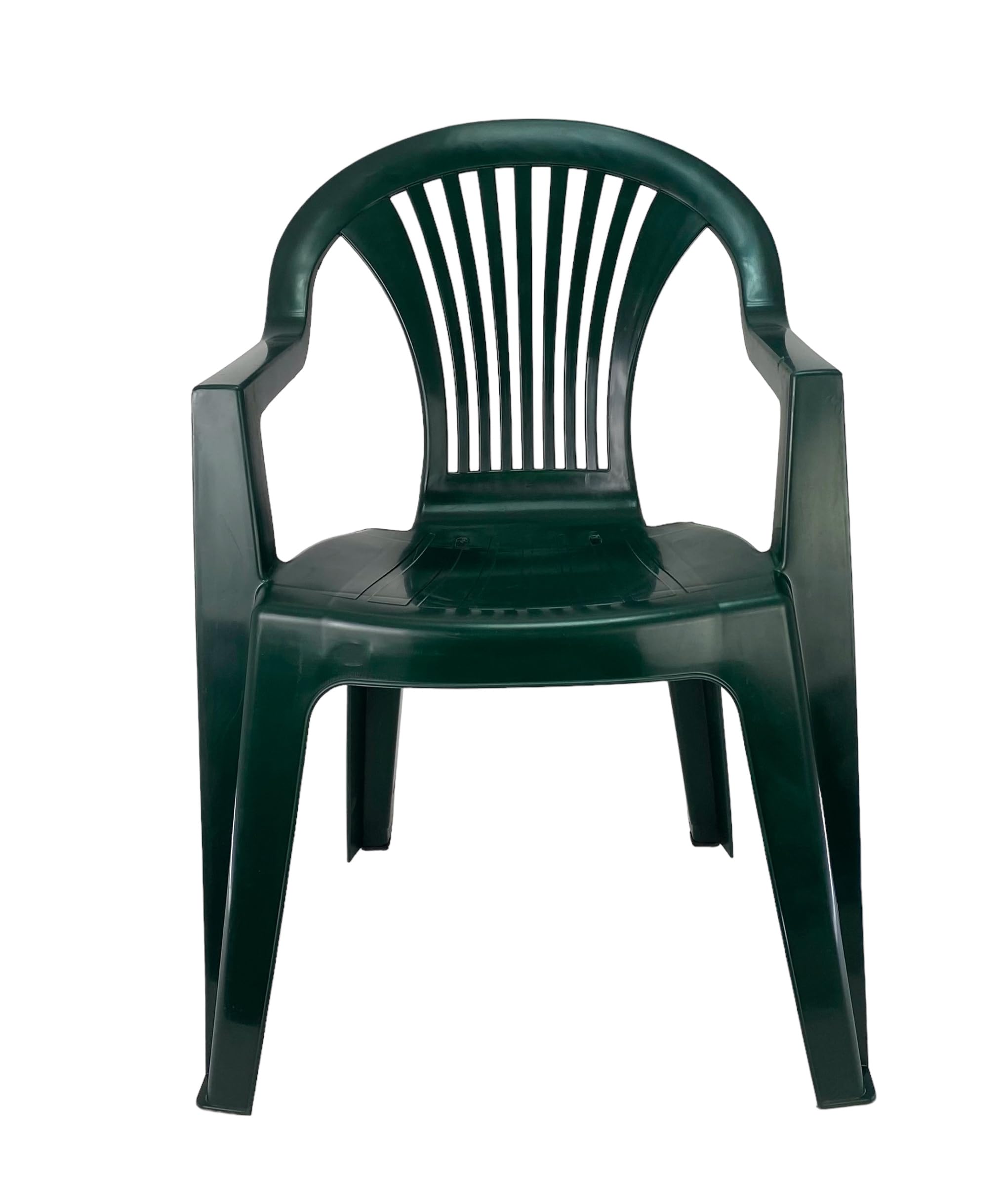 Set de Sillas plasticas para Terraza, Jardín, Patio, Playa, Camping, apilables (2X Verde)