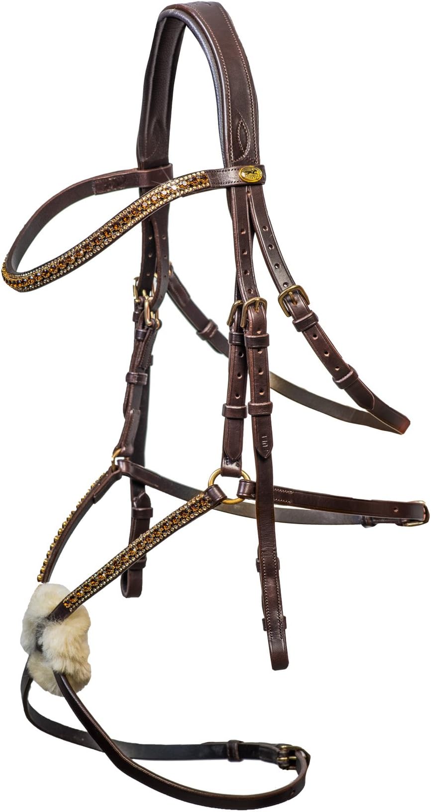 Schockemohle Sports Show Jumping Bridle with Figure 8 Mexican Noseband - Expresso Brown in Full Size