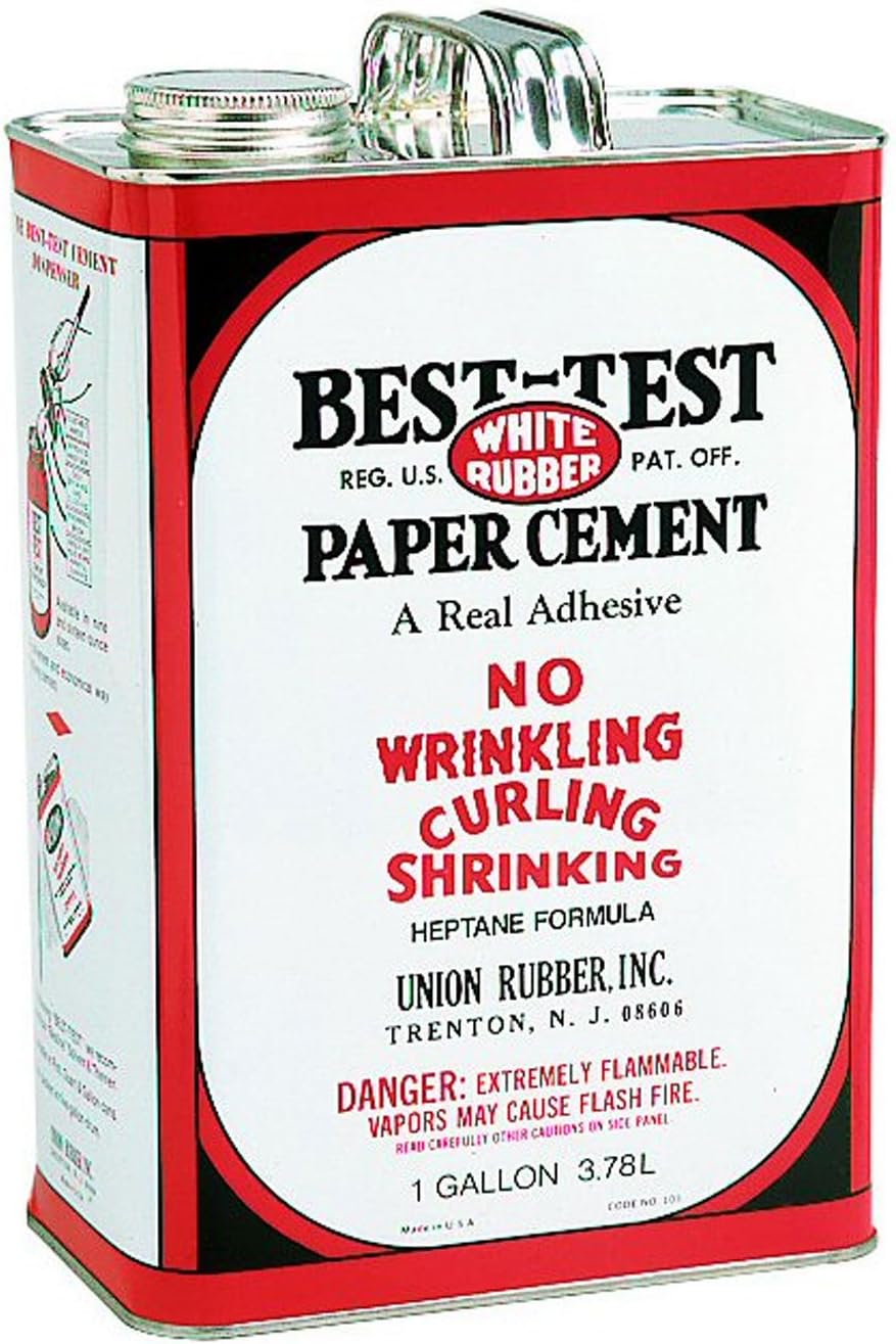 Best-Test White Rubber Paper Cement, 1-Gallon