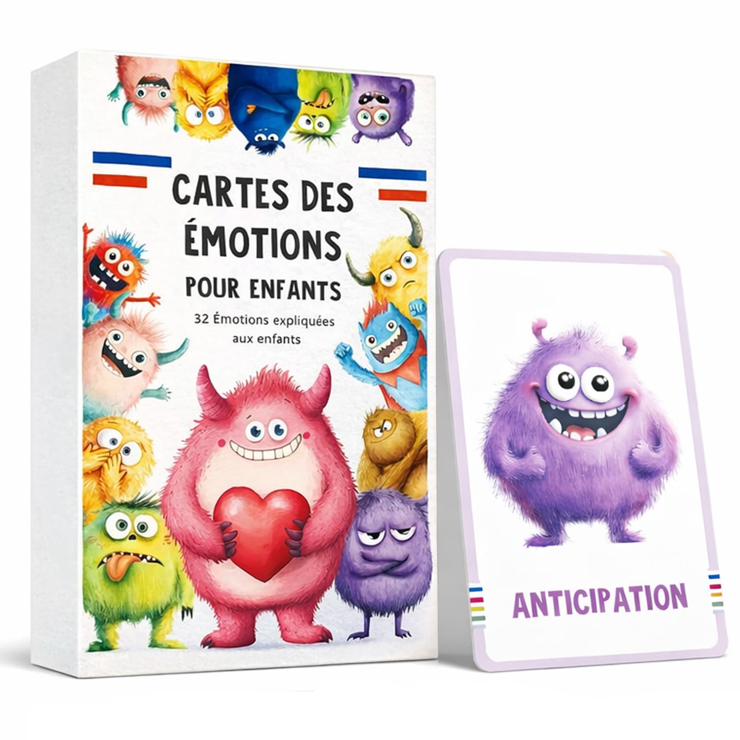 Cartes émotions Enfant – 32 Cartes éducatives illustrées, Jeu éducatif Gestion émotions, empathie et Communication, Cartes pédagogiques Maternelle Primaire, Outil éducatif école et Famille - 1