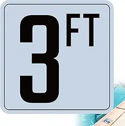 Marcadores de profundidade de piscina de 15 x 15 cm, adesivos de vinil à prova d'água, adesivos de segurança para decks de piscina (pacote com 1)