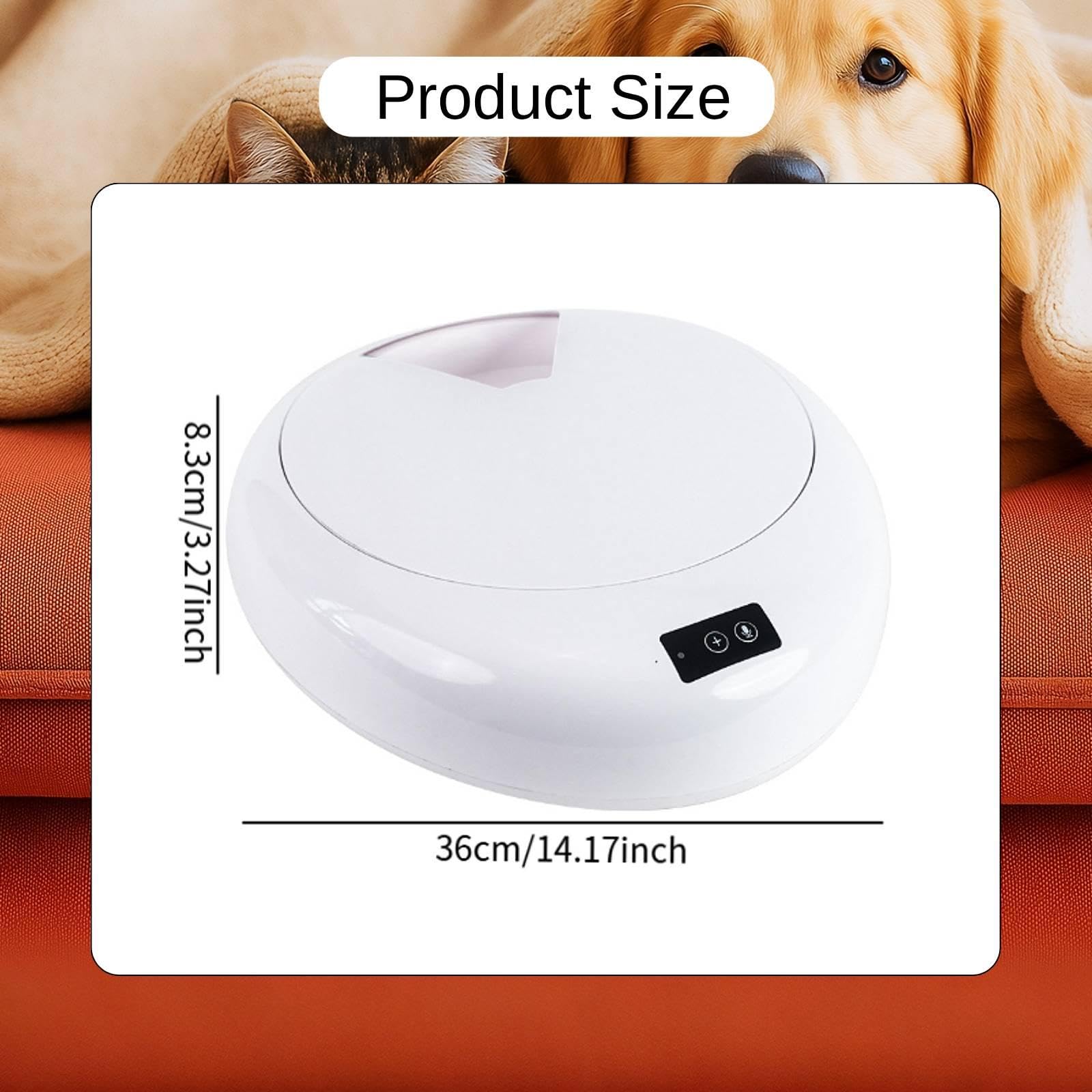 Milageto Comedero automático para Perros, comederos para Mascotas, dispensador Comida húmeda para Gatos con Temporizador 6 Comidas, comedero Comida, Blanco