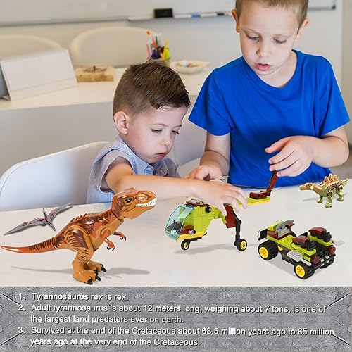 Miniatura 4 de Jurassic - Juego de juguetes de dinosaurio compatible con Lego, 319 juguetes de parque de dinosaurios para edades de 8, 9, 10, 11, 12, 13, 14 años,
