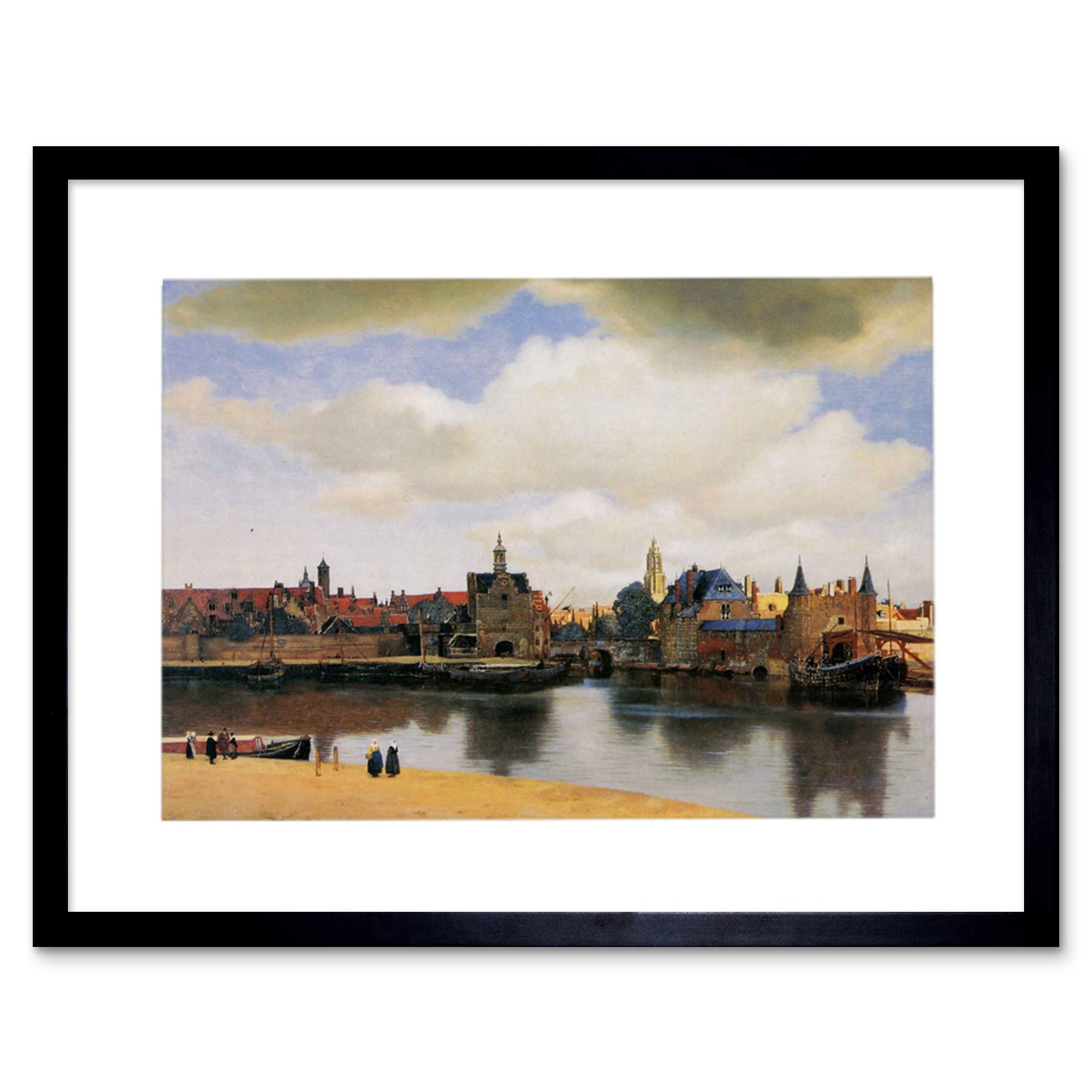 Wee Blue Coo Johannes Vermeer View Of Delft Old Master Painting Picture Framed Wall Art Print