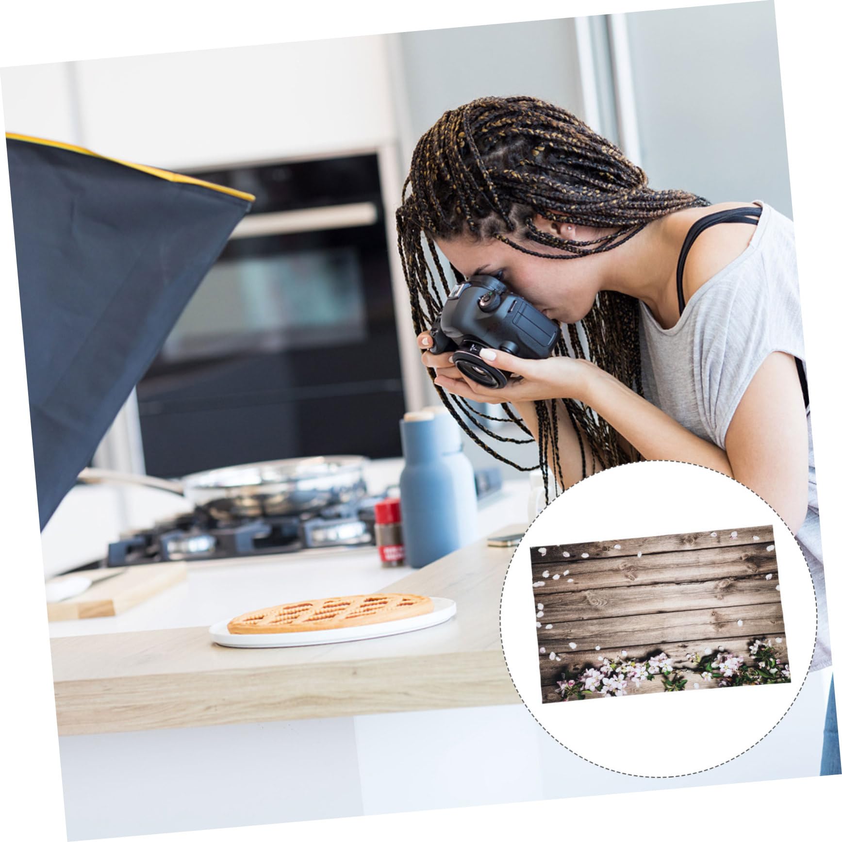 Hemobllo 3pezzi Tapestry Per Foto Con Motivo Legno e Fiori Sfondo Decorativo Per Feste e Casa Ottimo Per Servizi Fotografici e Decorazioni Domestiche