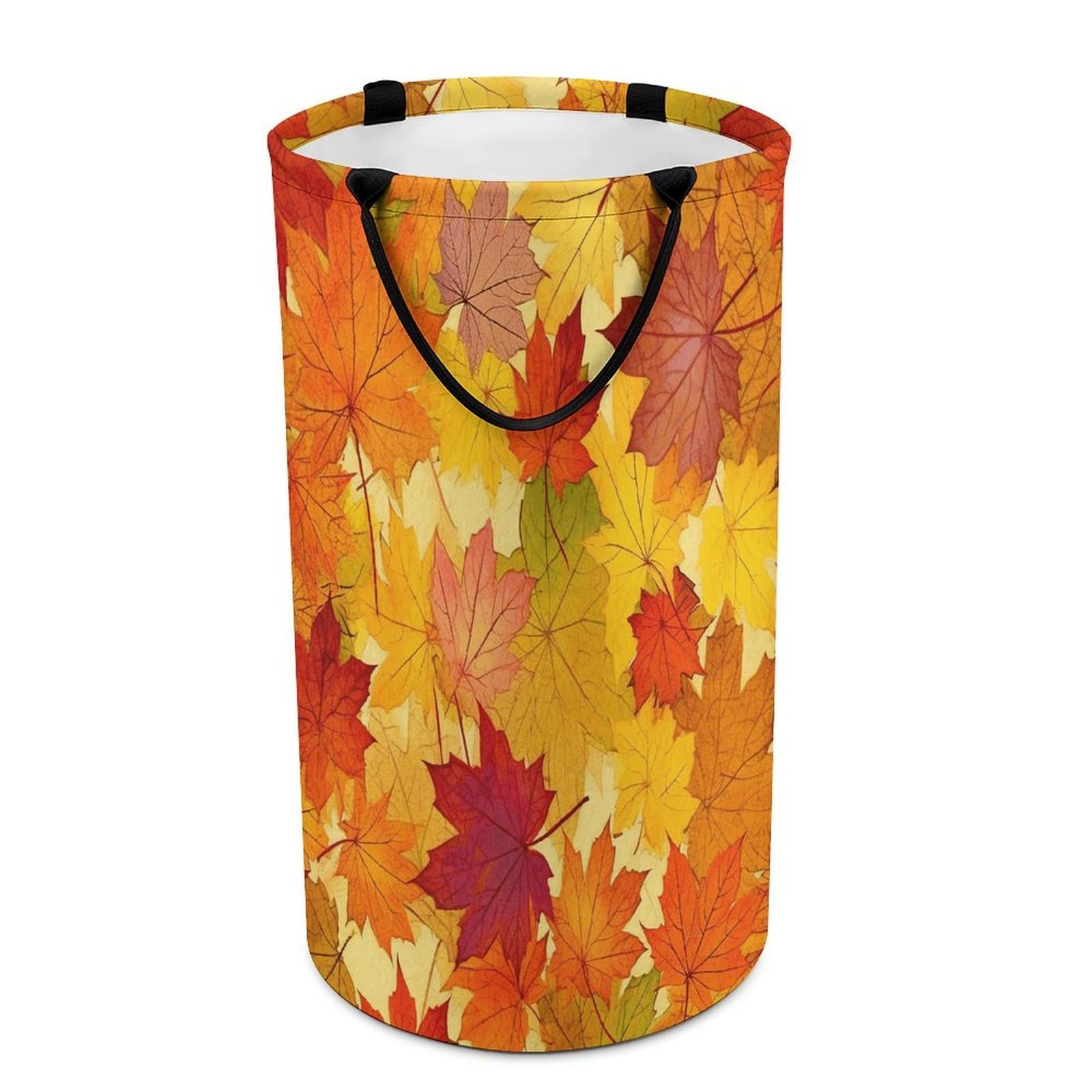 Autumn Leaves of Maple Laundry Basket Large Foldable Laundry Hamper with Handles Freestanding Collapsible Clothes Basket Waterproof Portable Dirty Clothes Hamper for Bathroom 86L