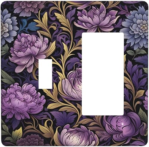 Miniatura 100 de Cubiertas Decorativas para Tomacorrientes Boho Floral Beige Flor y Hoja Botánico 1 Gang Interruptor de Luz Dúplex Placa Cubierta Placas de Boho