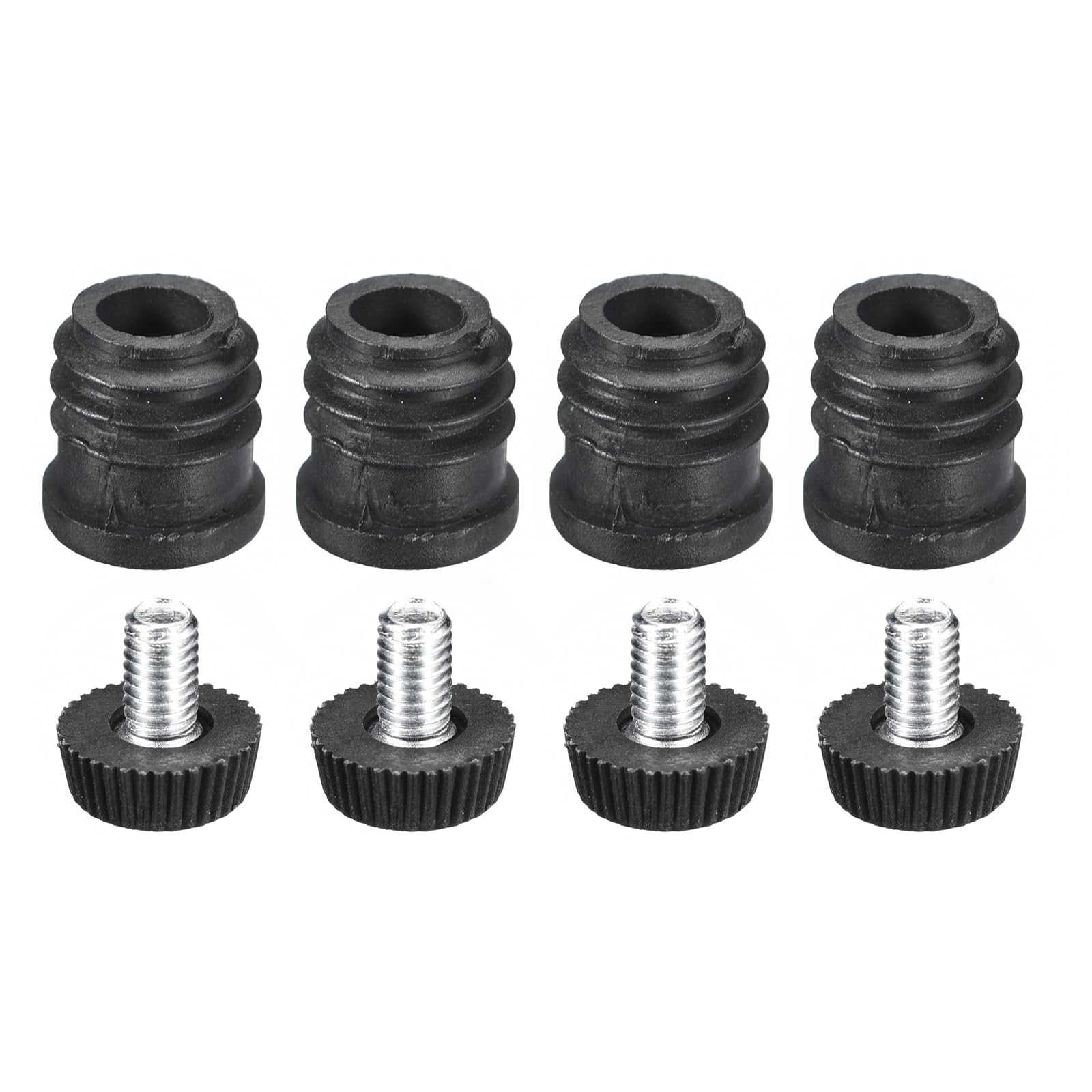 QUARKZMAN 4Pcs Insertos para Tubos Redondos con Patas Niveladoras, para Tubo Redondo de 16mm/0.63" de Diámetro Exterior, Tapa de Cierre de Extremo de Tapón, Negro