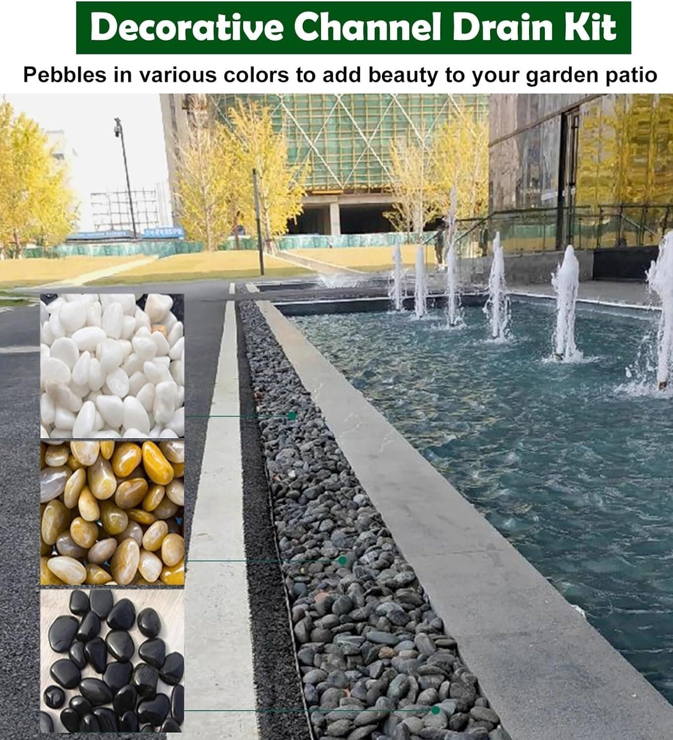 Copertura per Canale di drenaggio per sistemi di drenaggio a Canale, grondaie in Cemento, Decorazione da Giardino, scarichi per Pavimenti di Garage con riempimento di ciottoli, Canale di Dre