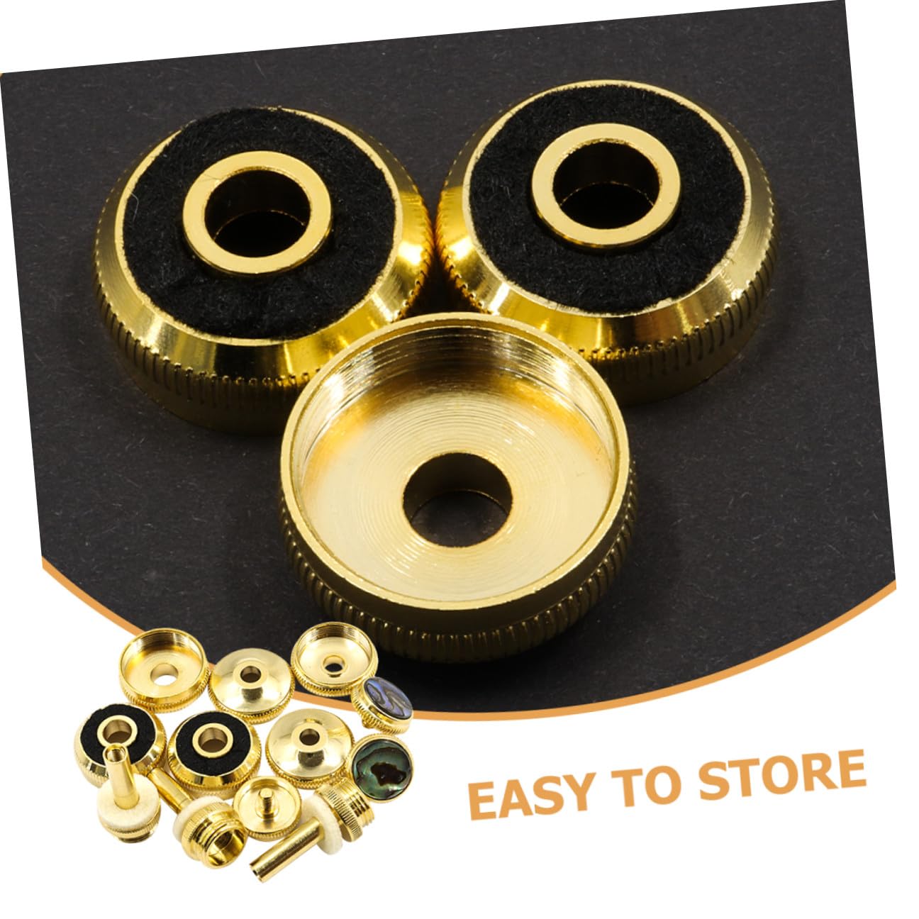 POPETPOP Kit de Botones de Pistón Dorados para Trompeta, Accesorio de Instrumento Musical de Metal Que Mejora la Precisión y Asegura Respuesta Exacta para Trompetistas