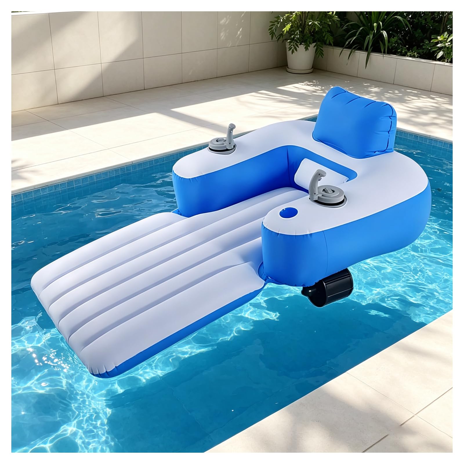UPLTOE Round Floating Pool Float – Motorised Water Hammock for Adults Elongatedshape