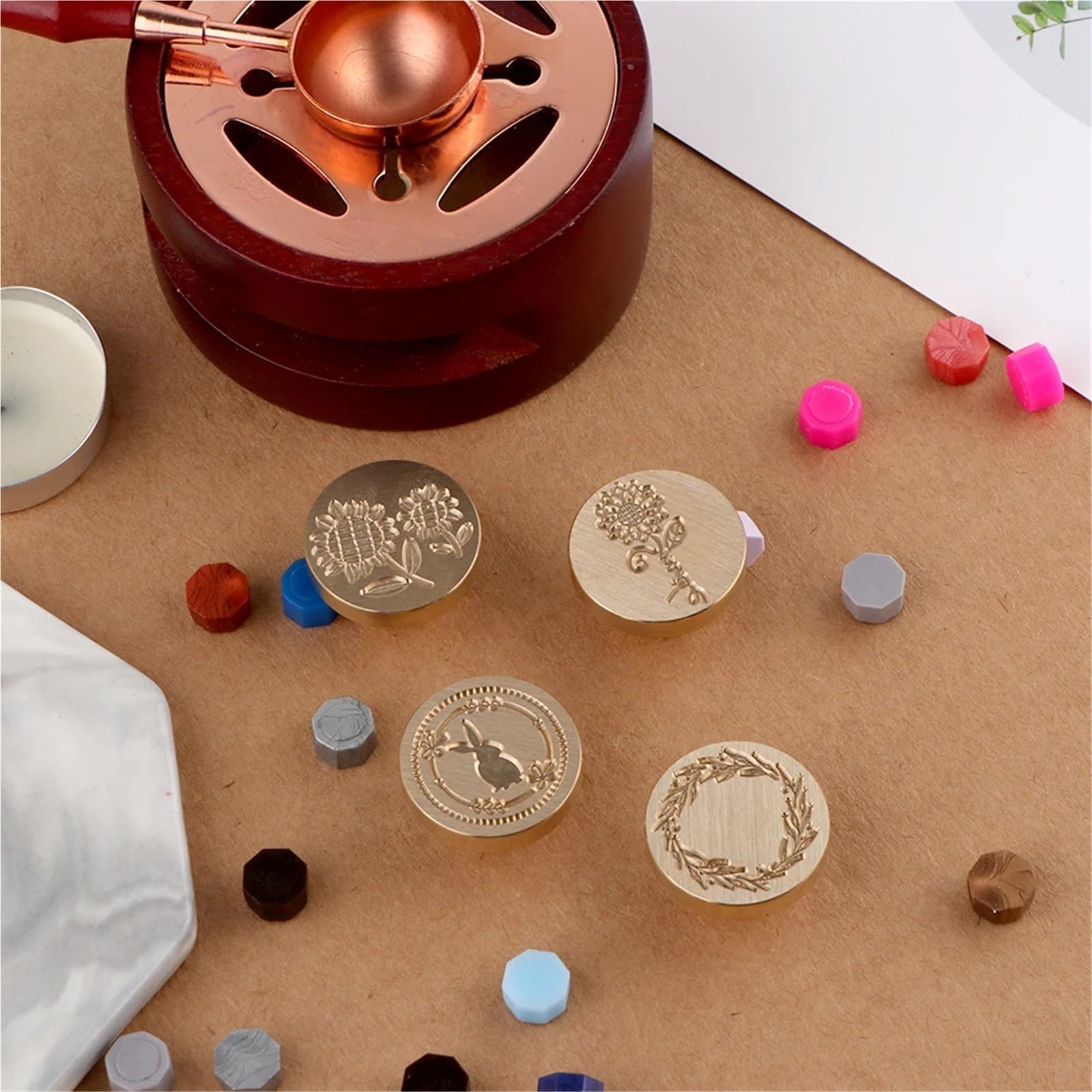 Siegelwachs Wachssiegel-Stempel-Set, Löffel, Ofenkerzen, Twizeer | For DIY Scrapbooking Hochzeit Umschlag Einladung Dekoration Papierkarte