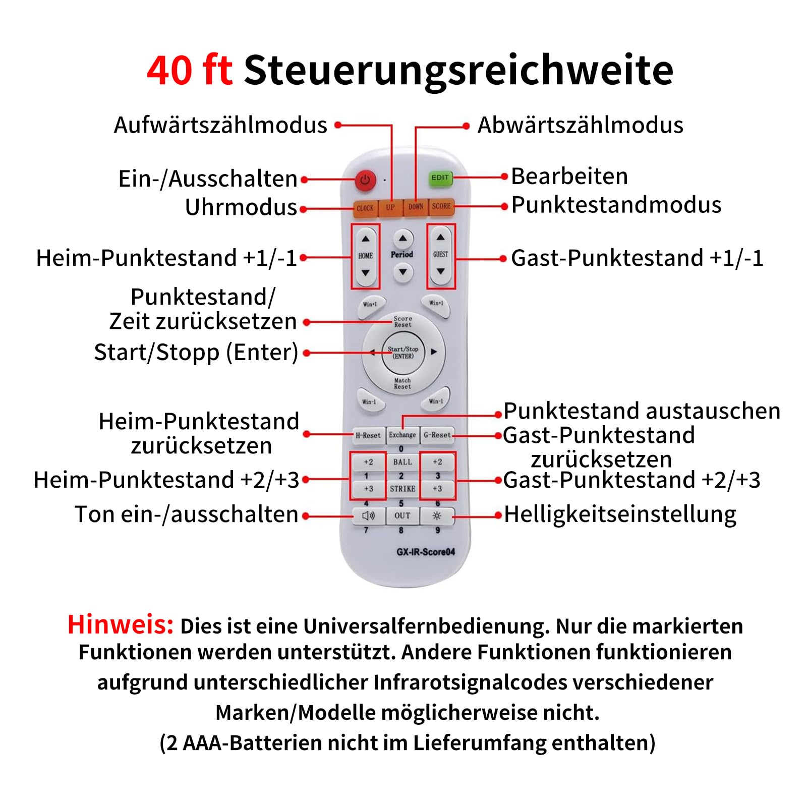 LED Elektronische Anzeigetafel Fussball, Tragbare Cornhole Zähltafel mit Ständer, Digitale Tischtennis Zähler, Tennis Punktezähler, Digital Scoreboard für Volleyball, Badminton, Pool Sports
