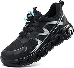 Safety Shoes Men Women Lightweight Breathable Safety Sneakers Comfortable Non-Slip Work Shoes Lace Up Swivel Button