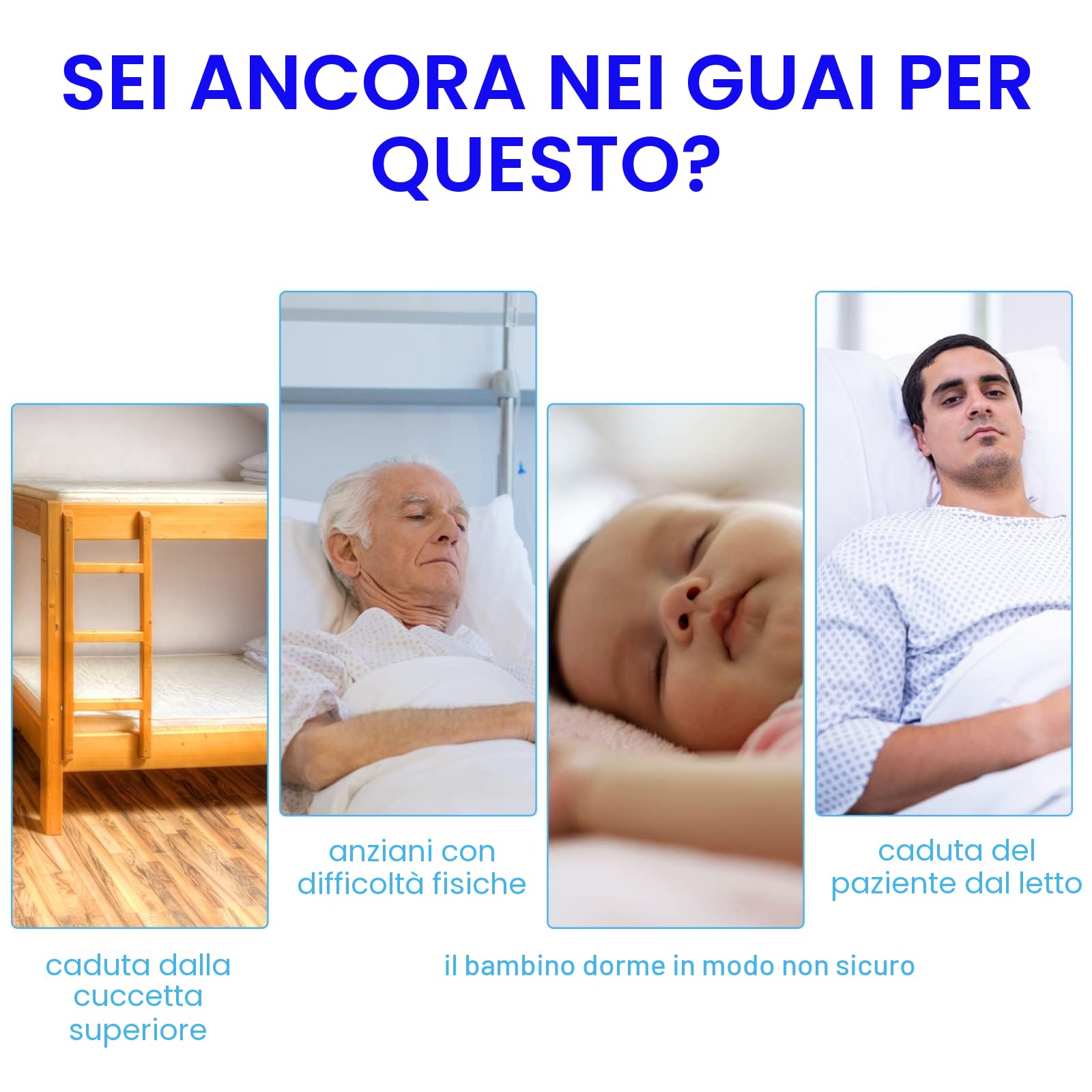 Sponde per letto Anziani Pieghevoli Sponda letto Anziani Sbarre per letto anziani barriera di protezione per disabili ospedalieri 97 x 40 cm