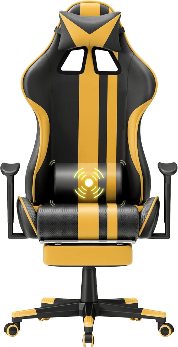 Soontrans Silla Gaming con Masajeador Ergonómico Sillas Gaming con