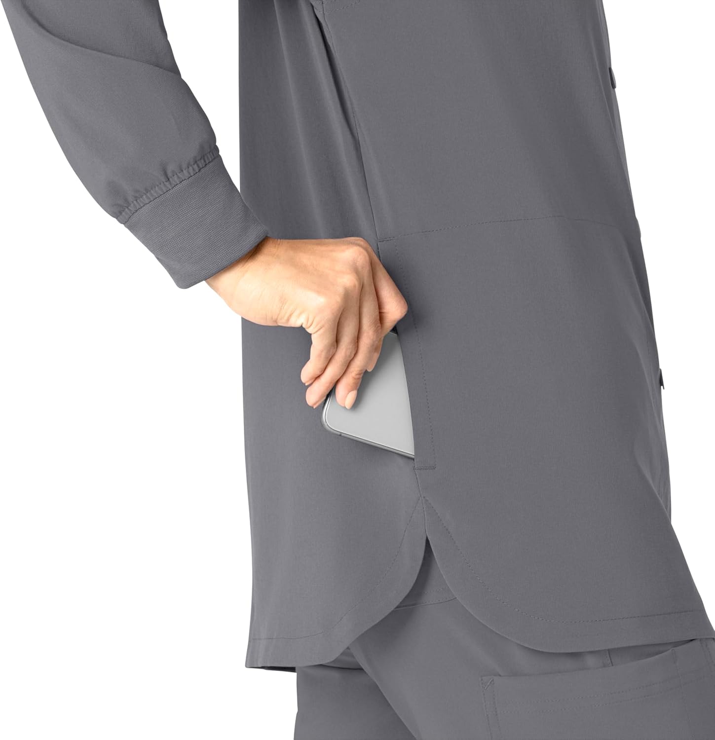 Carhartt Scrubs C82210 Women's Cross-Flex Modern Fit Shirt Jacket Medium Pewter - Image 9