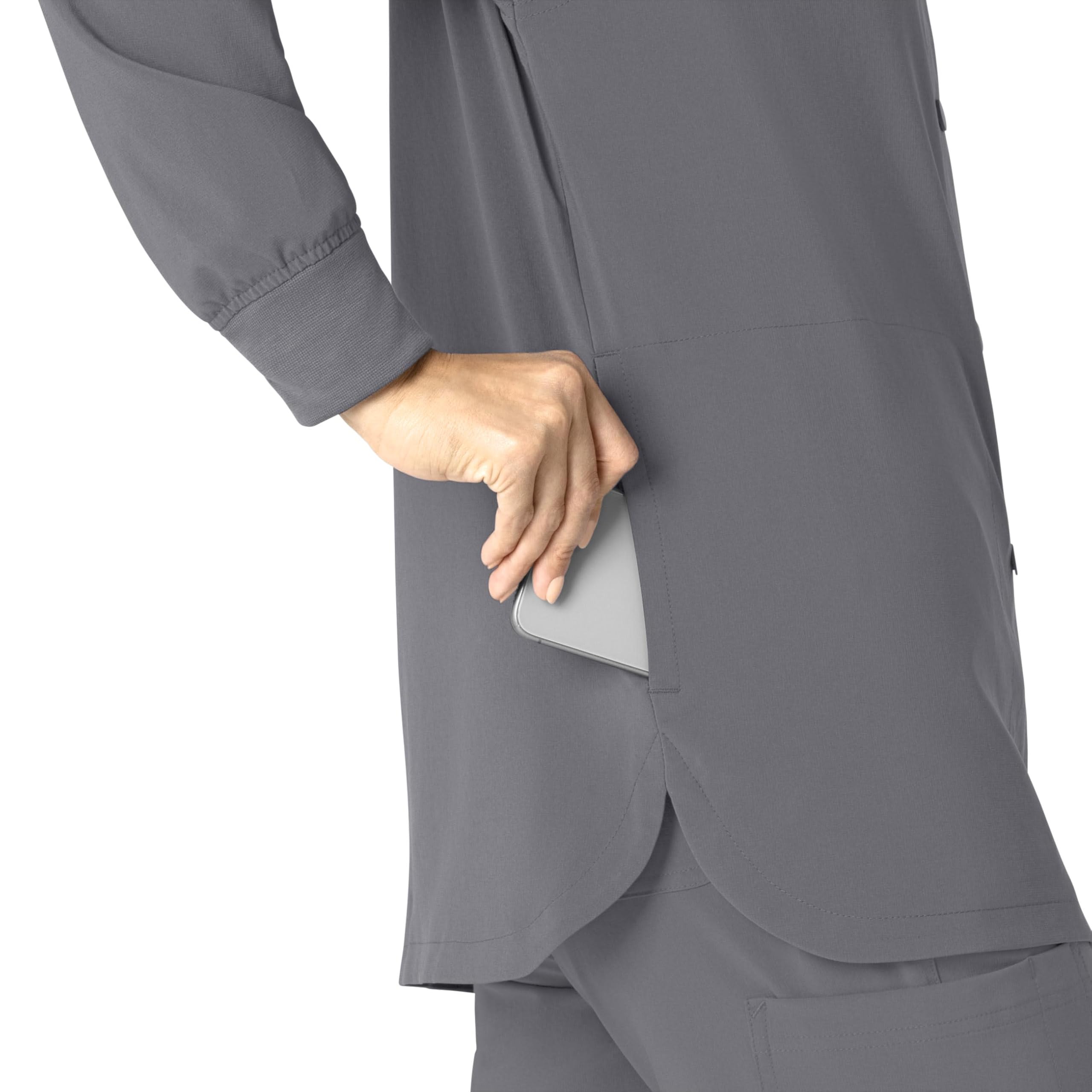 Carhartt Scrubs C82210 Women's Cross-Flex Modern Fit Shirt Jacket Medium Pewter