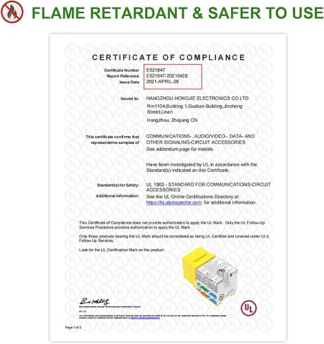 Miniatura 10 de VCE RJ45 Cat6 Keystone Jacks Slim Profile UL Listed 25-Pack, 90-Degree Ethernet Punch Down Keystone Jack Adapter en naranja