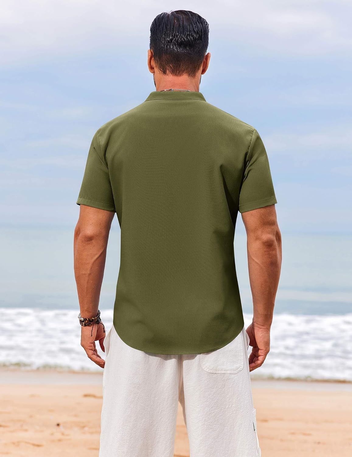 COOFANDY Men's Henley Shirt Short Sleeve Casual T-Shirt Summer Beach Hippie Henley Tee Shirt - Image 6