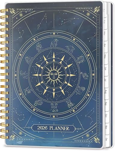 Agenda 2026 8.5 x 11, planificador semanal y mensual grande con pestañas, calendario diario espiral A4 2026, agenda de 12 meses de enero a