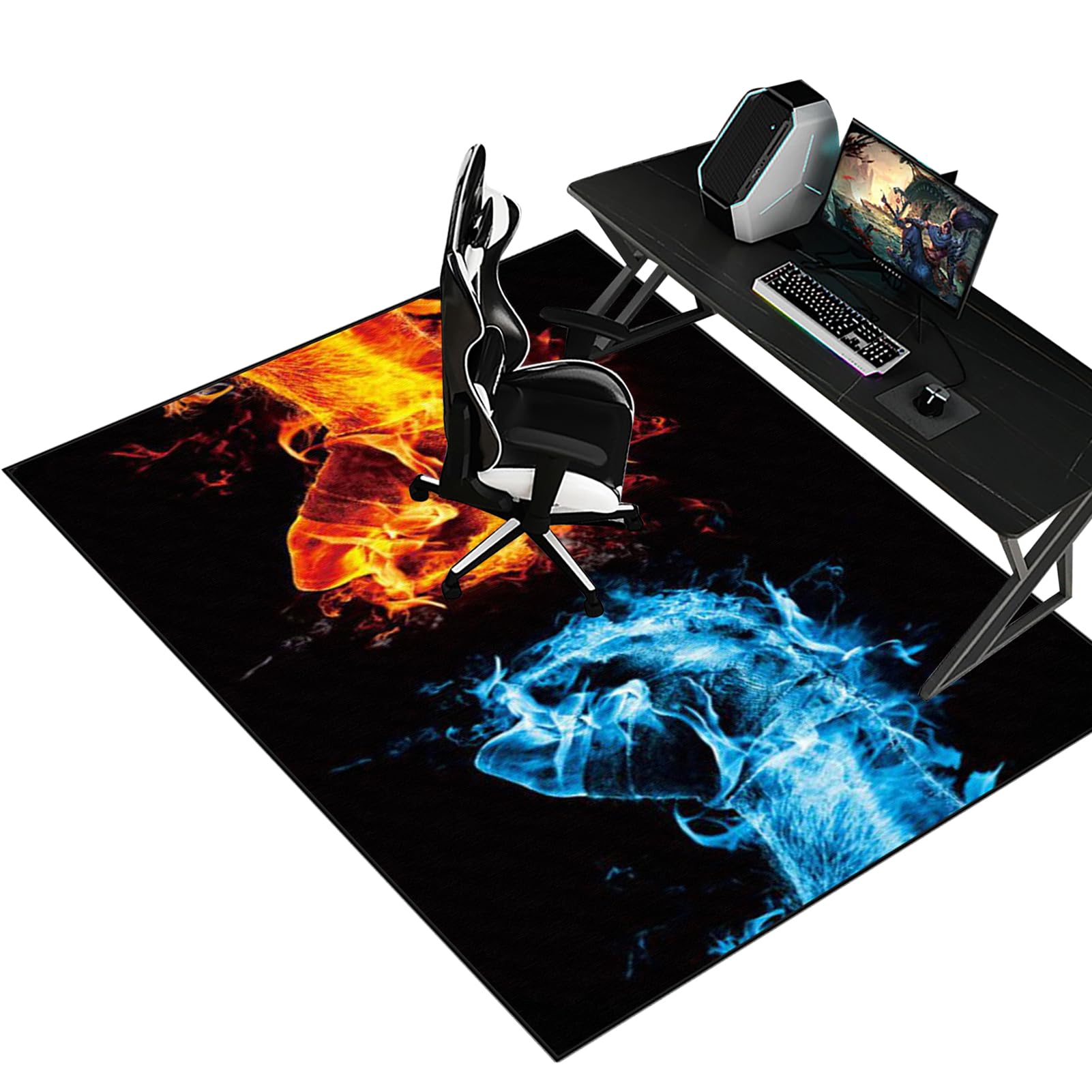 Fzamudng Computer Gaming Chair Mat, Non-slip Carpet Protector Chair Mat for Home and Office, Office Chair Mat for Carpet Floor, heavy duty Desk Chair Mat, Floor Protectors for Chairs 120 x 140 cm
