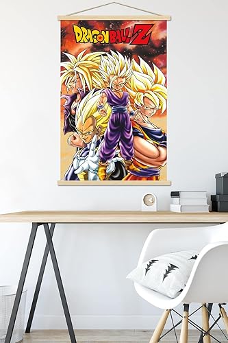 Miniatura 5 de Trends International Dragon Ball Z - Póster de pared de Saiyans con marco magnético