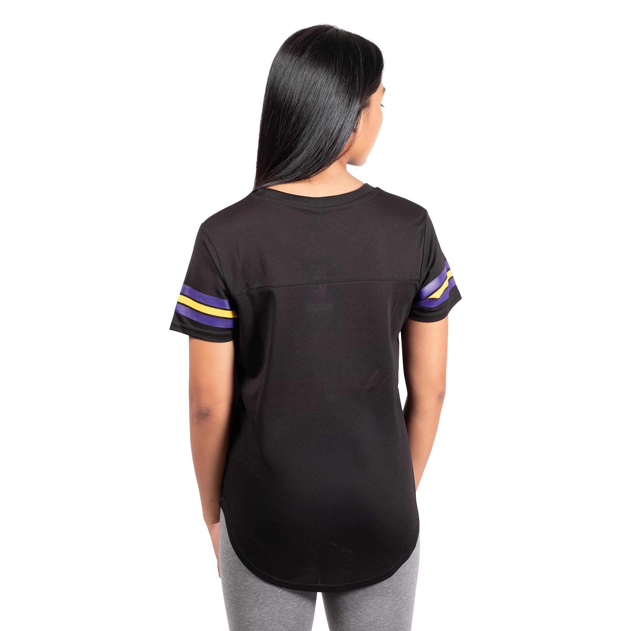 Ultra Game Jersey T-Shirt Mesh Varsity Stripe Tee Shirt NFL NFL - Maglietta a Maniche Corte in Jersey Donna (Pacco da 1)