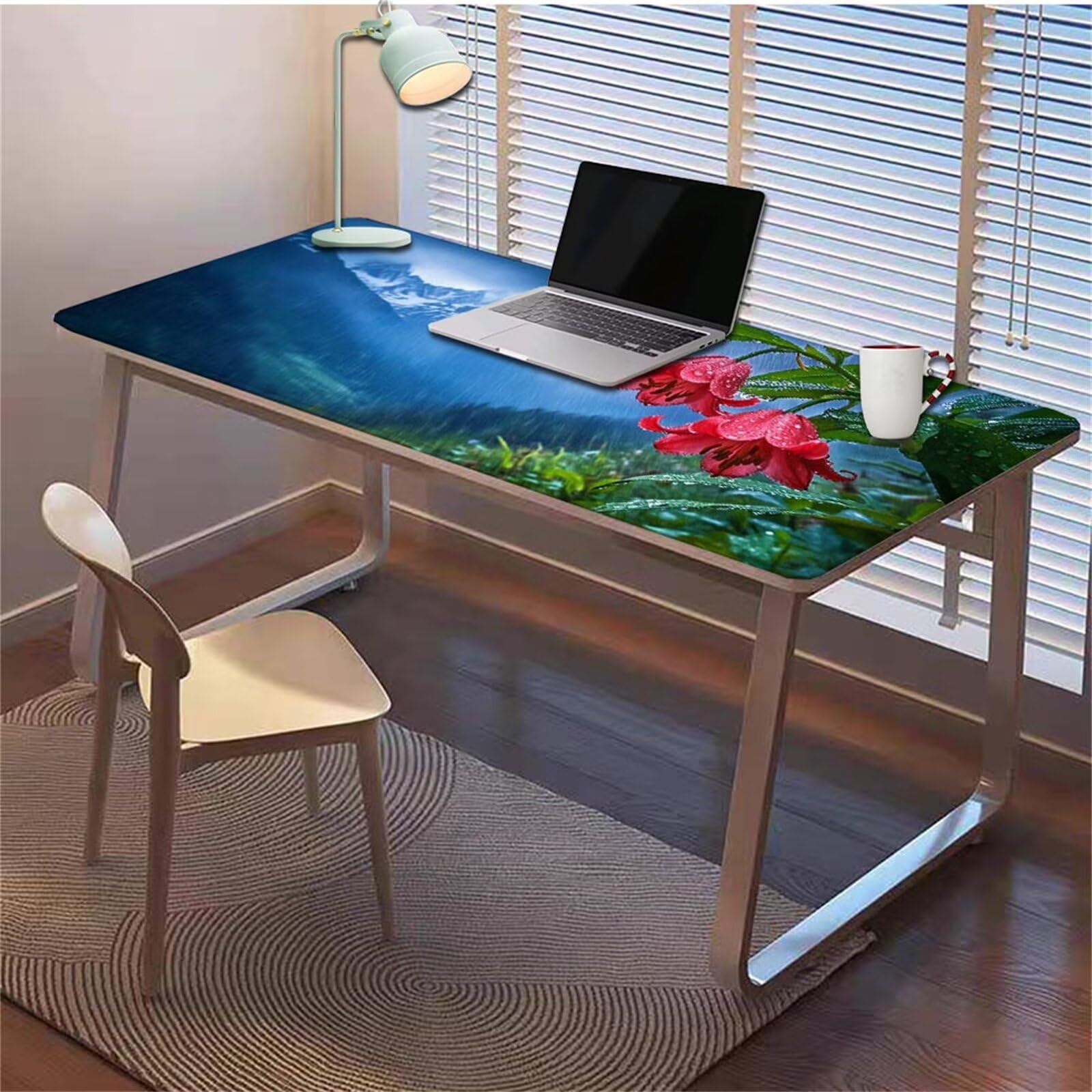 Gamingowa podkładka pod mysz 1200 x 600 x 3 mm, XXL, wodoszczelna, odporna na ścieranie, z przyszytymi krawędziami, niebieska, podkładka na biurko, poprawia prędkość i precyzję pod laptopa, komputer