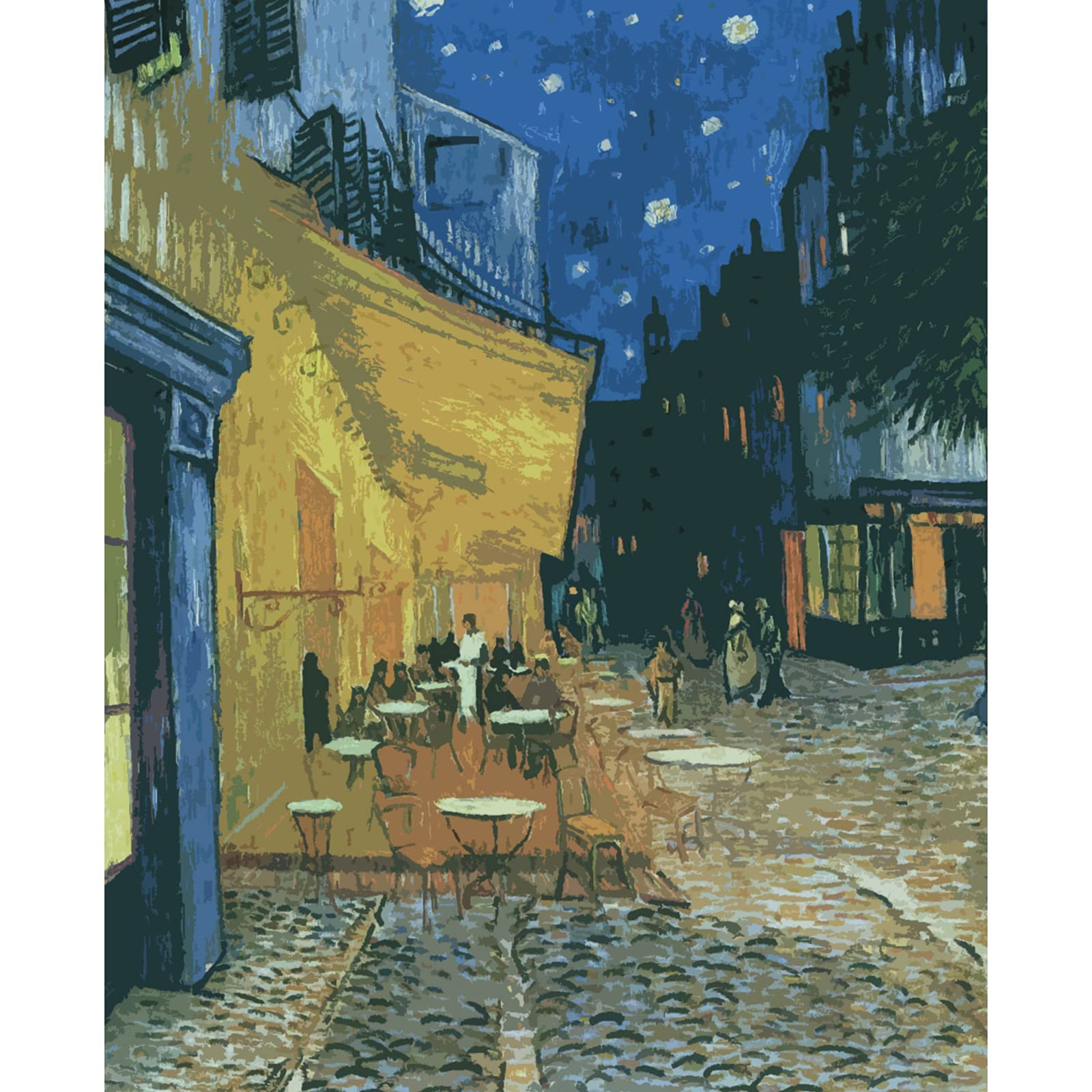 Vincent Van Gogh Masterpiece Series Paint by Numbers for Adults by Tococoo, DIY Adult Paint by Number Kits for Beginners on Canvas Rolled 16"x20" with Framed (Cafe Terrace at Night)