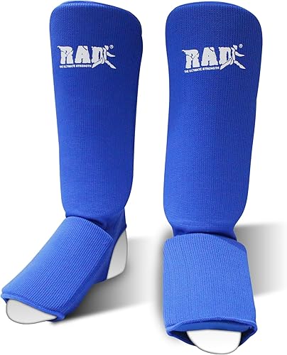 Miniatura 7 de Shin Guards MMA, Karate, TKW. Elastic Cloth Shin & Instep Padded Guards Protective Kickboxing (Pair)