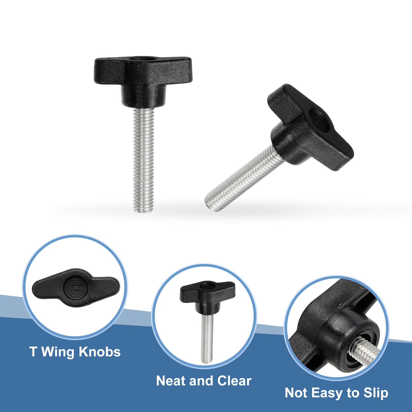 YELARXI Z- Shaped Thumb Screws 304 Stainless Steel Tee Wing Knobs Screws Clamping t Head - Image 3