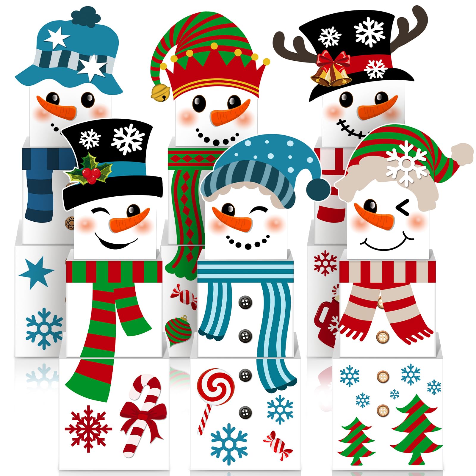 Amazon.com: Lemosae 24 Pcs Christmas Snowman Gift Boxes, 6 Design