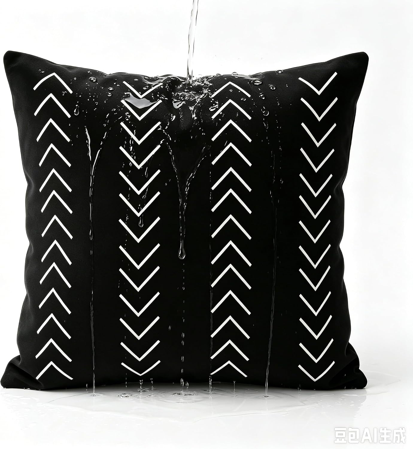 Outdoor Pillows Waterproof,18x18 inch Black and White Throw Pillows Boho Set of 2 for Patio Furniture,Sunbrella Outdoor Pillow Covers for Couch