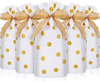 Frienda 50 Pack Treat Bags with Drawstring Candy Bags, Plastic Favor Bag Drawstring Cookie Bags for Christmas Wedding Party Birthday Engagement Holiday Favor