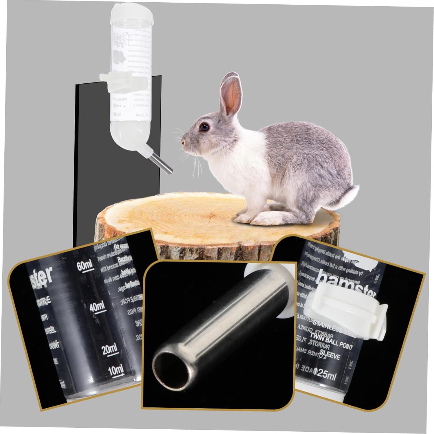 4Pcs Leakproof Water Dispenser for Hamsters Water Bottle Feeder Convenient Drinking for Small Pets Safe and Easy to Clean