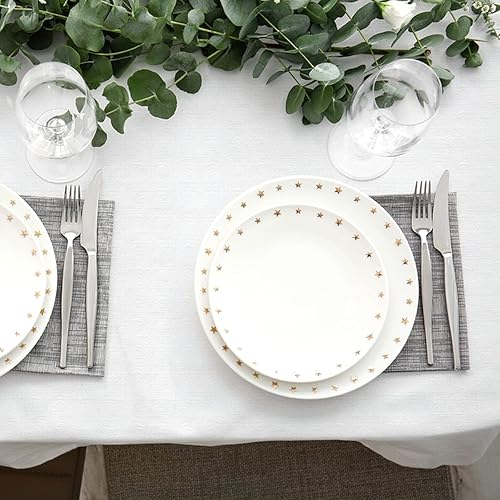 Miniatura 3 de Manteles de papel blanco desechables para mesas rectangulares, paquete de 3, papel de 3 capas y plástico, mantel de calidad para fiestas, 54 x 108