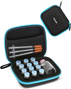 13 Slots Dual-Size 30ml and 3ml Peptide Case, BAC Water Vial Holder, Peptide Case for Fridge and Travel, Fits Standard Vials Case Only