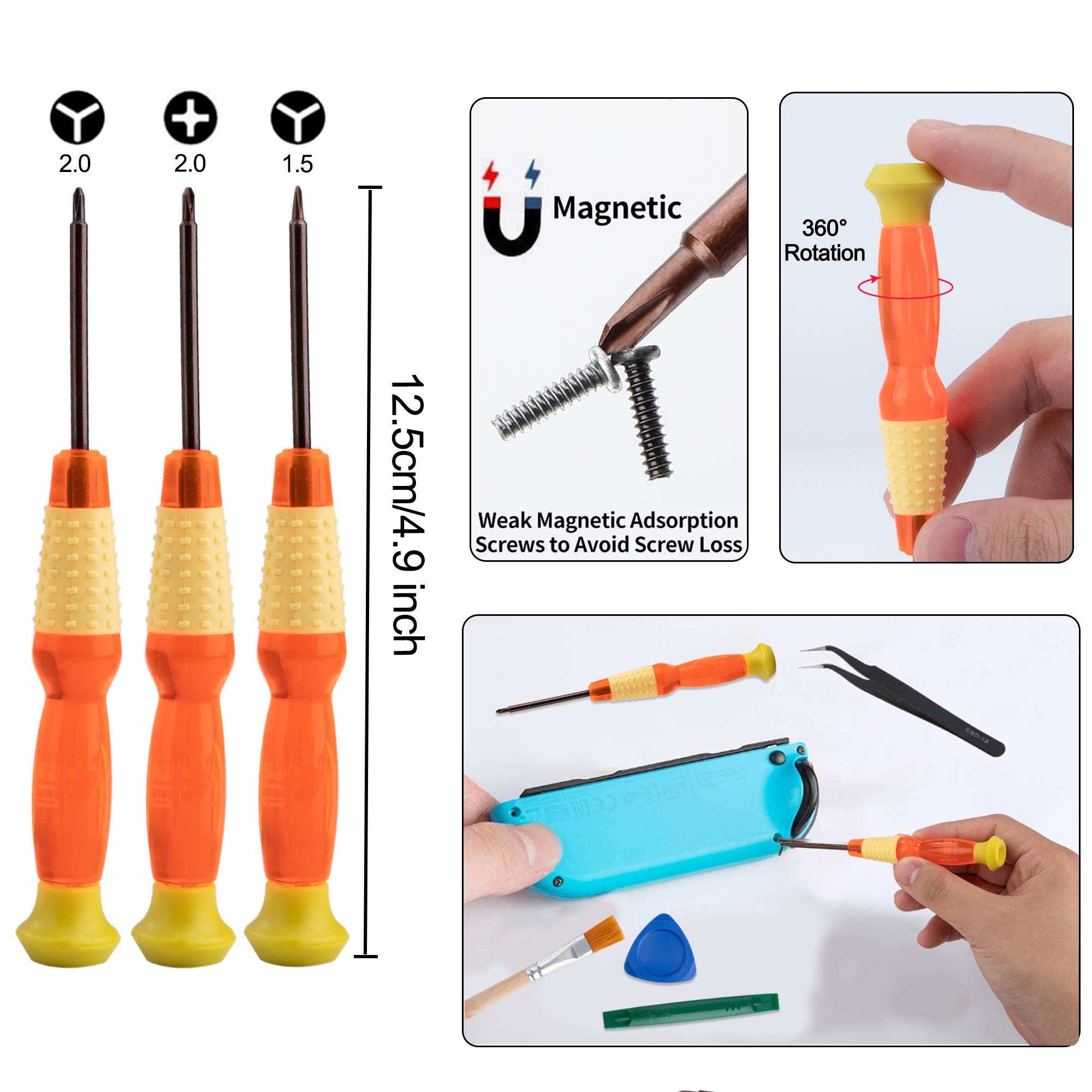 Tunejoy Recambios 3D de Joysticks Analógicos para Joy-Con Switch Herramientas de Reparación con Destornillador ThumbStick Bloqueo de Hebilla Cepillo de Limpieza 16 Piezas