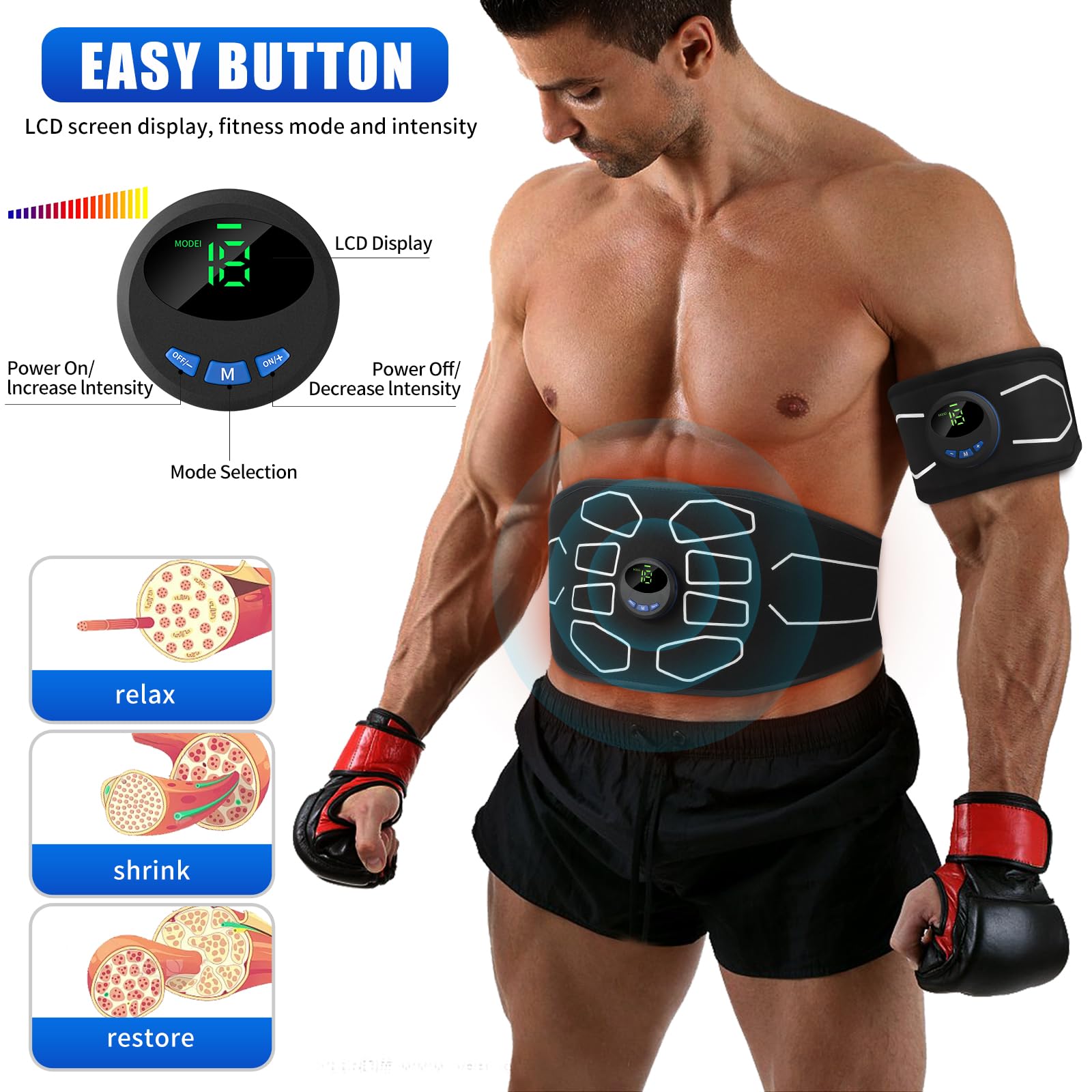 MarCoolTrip MZ Electronic Muscle Stimulator, Abs Stimulator Muscle Toner, Ab Machine Trainer for All Body, Fitness Strength Training Workout Equipment for Men and Women — Amazon image 6