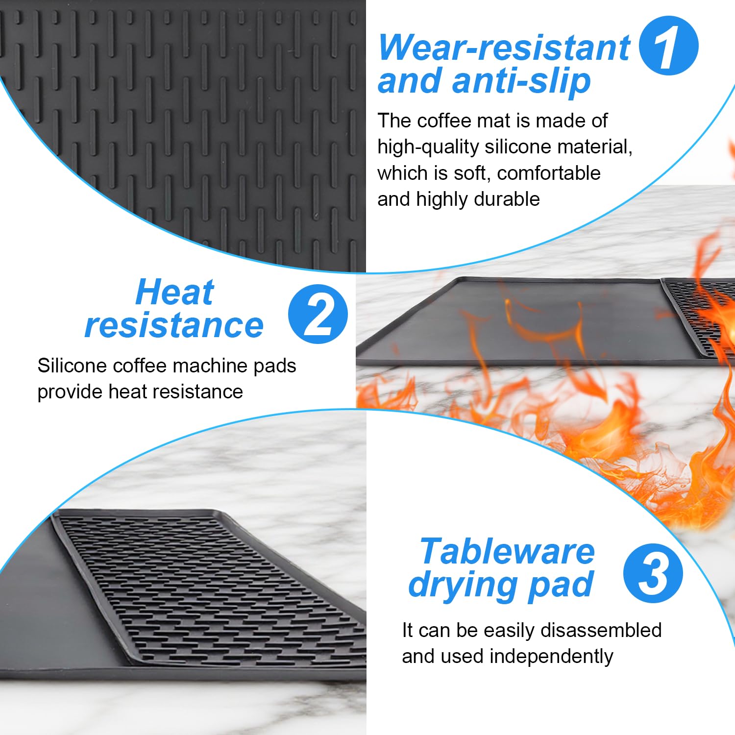 BrewPad | 2-in-1 siliconen koffiemat met verhoogde randen - hittebeste