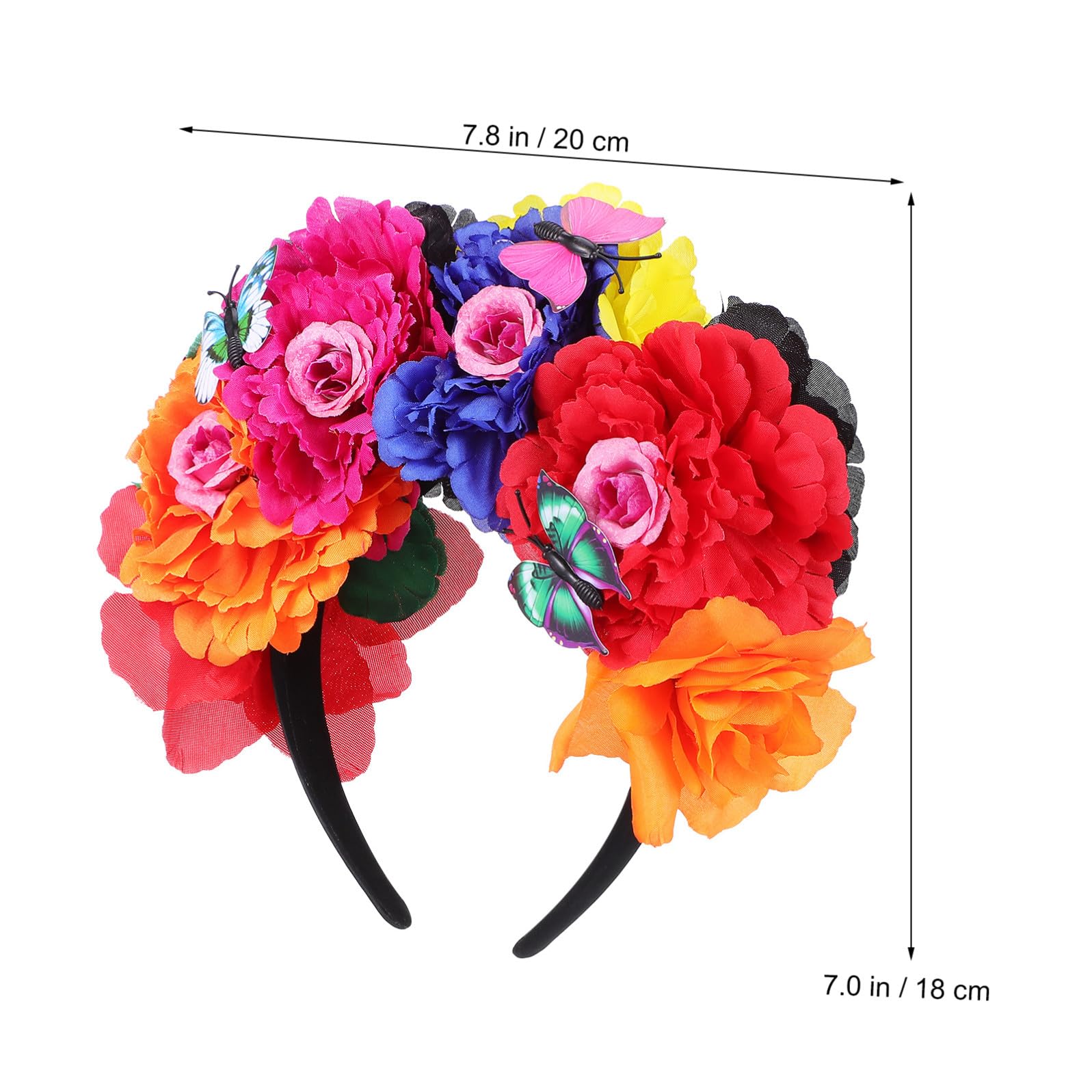 Veemoon Cerchietto Corona di Fiori per Donna, in Plastico, Facile da Indossare, Raffinato per Matrimoni e Feste