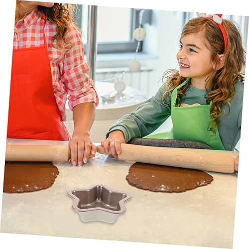 Miniatura 5 de Luxshiny Burger Buns - Molde para tartas de 4 pulgadas en forma de estrella, molde para hornear pan, moldes de acero al carbono para tartaletas,