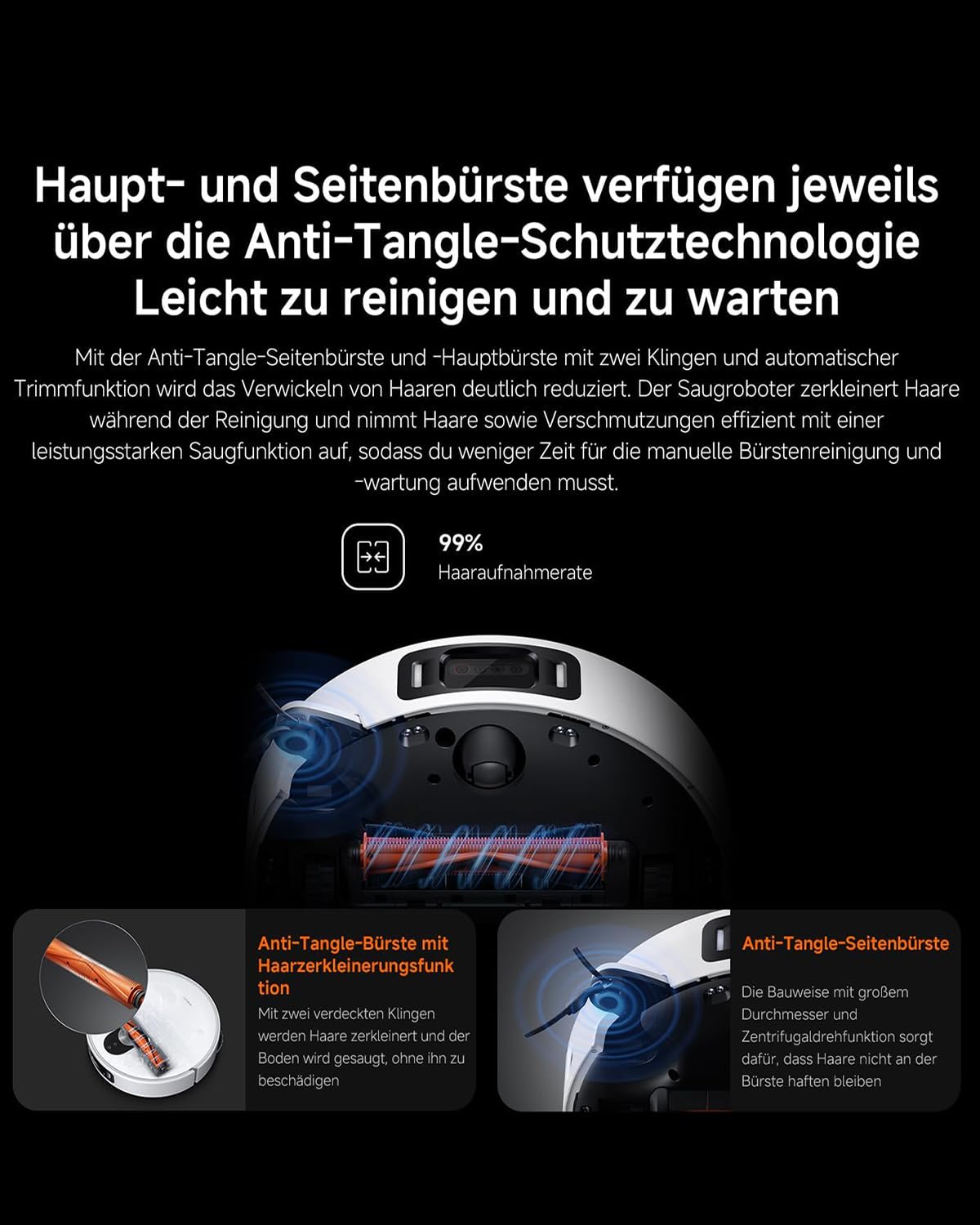 XIAOMI Robot Vacuum 5 Pro - Saugroboter mit Wischfunktion – Staubsauger Roboter ，dToF Smart Retractable Radar，20000Pa，HD-Frontkamera für Echtzeitansicht & Einweg-Kommunikation，für Haare und Tierhaare