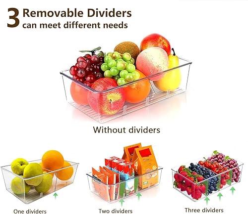 Miniatura 3 de Organizadores y almacenamiento de despensa, paquete de 4 organizadores de cocina y almacenamiento para refrigerador, cajón y refrigerador,