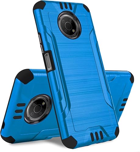 TJS Funda compatible con Nokia G300 5G de 6.5 pulgadas (N1374DL), soporte magnético de doble capa híbrida a prueba de golpes con acabado de cepillo