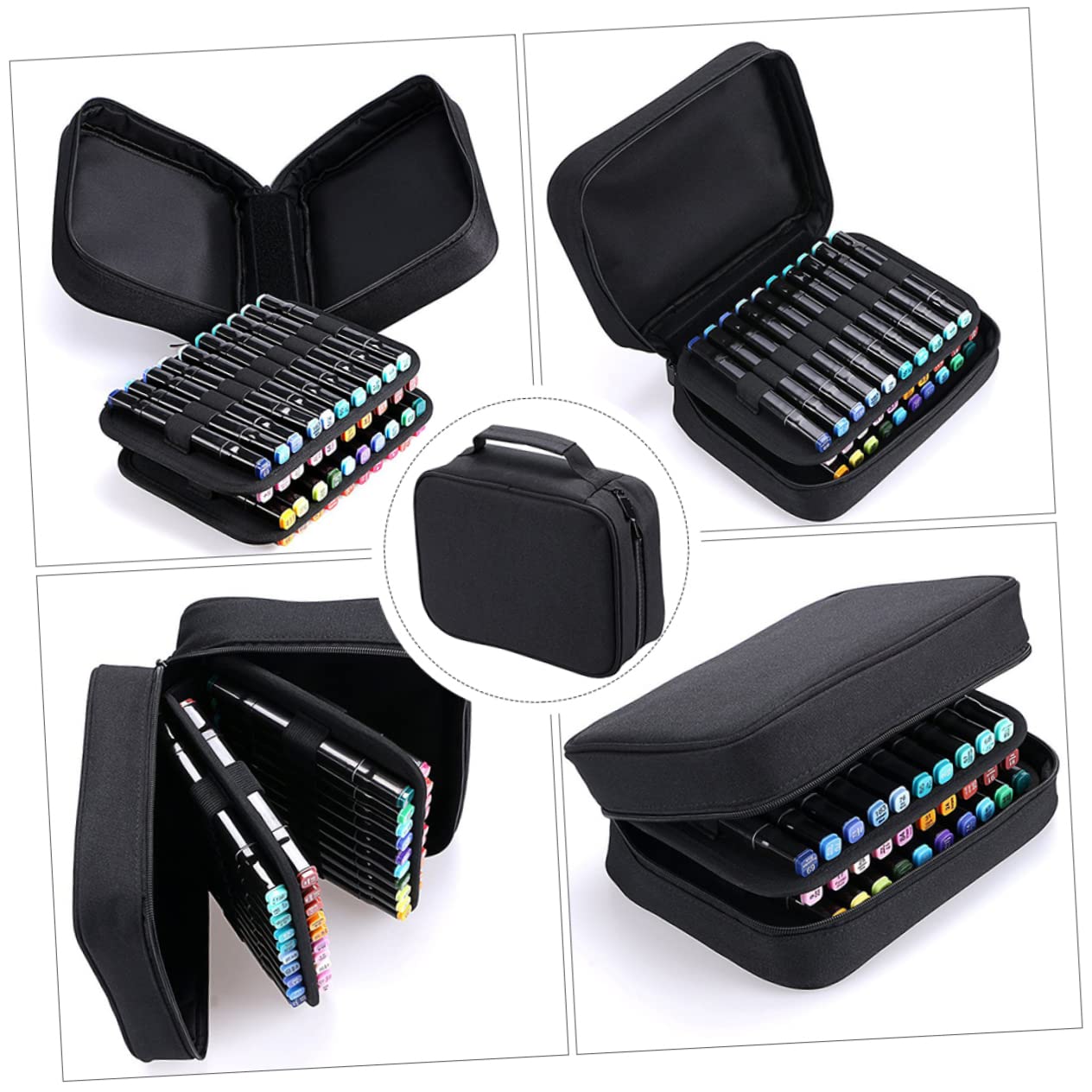 PLAFOPE 1pezzi Borsa per Pennarelli Multistrato Colorati Astuccio per Pennarelli da Disegno Custodia Portapenne per Cancelleria e Penne Gel Portatile per Viaggio o Uso Quotidiano