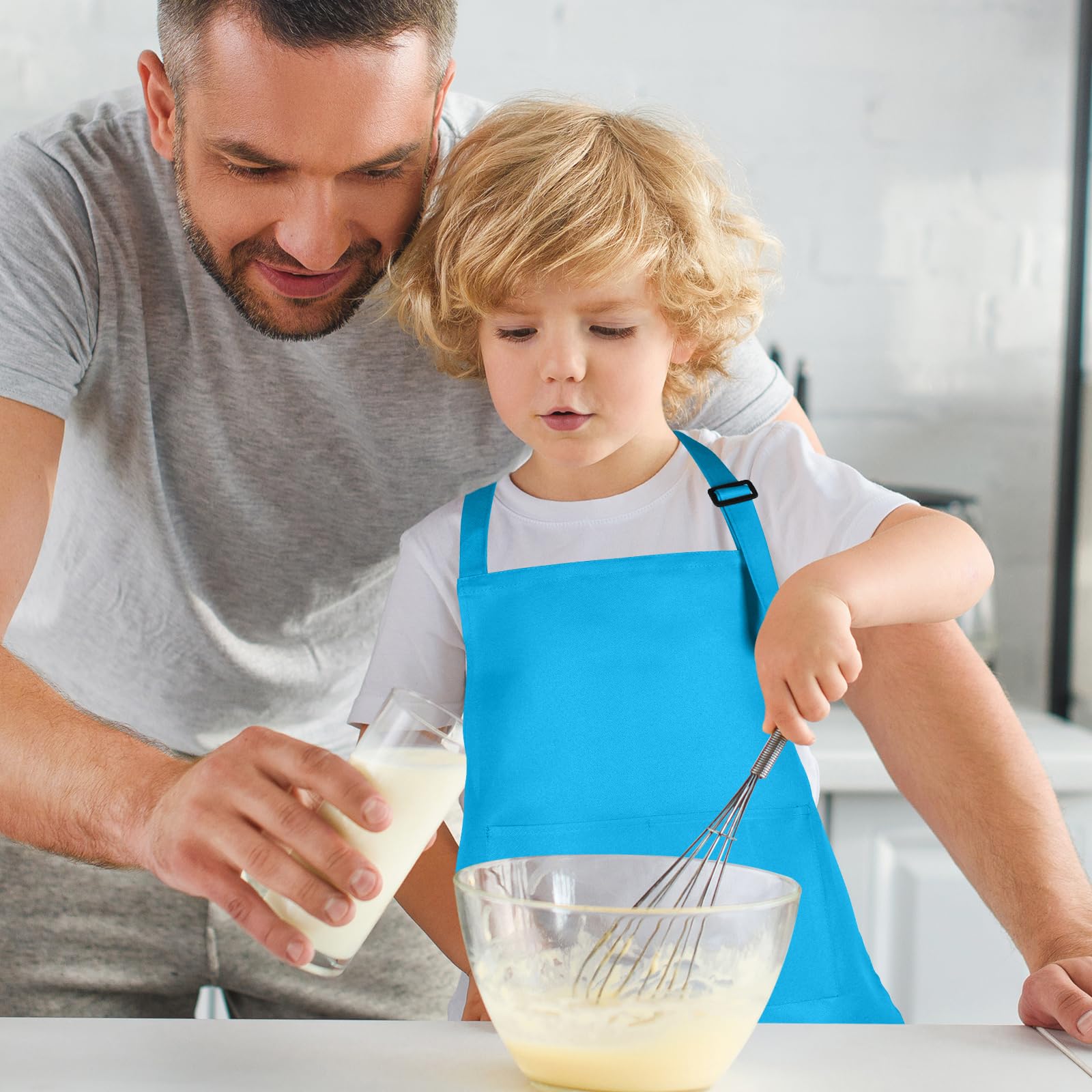 Tablier pour enfant, avec 2 poches, réglable, pour garçons et filles, tablier de cuisine pour enfants